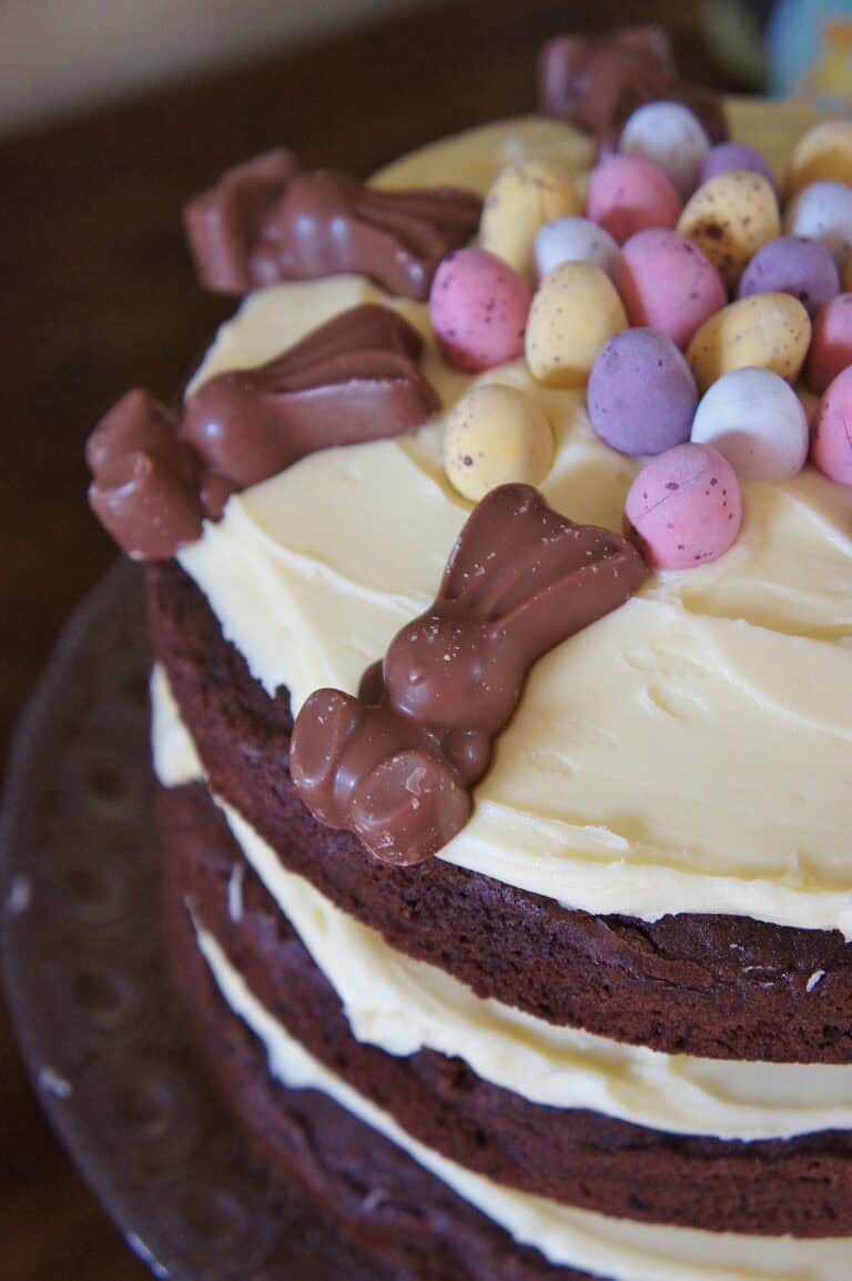 Triple layer chocolate Easter cake