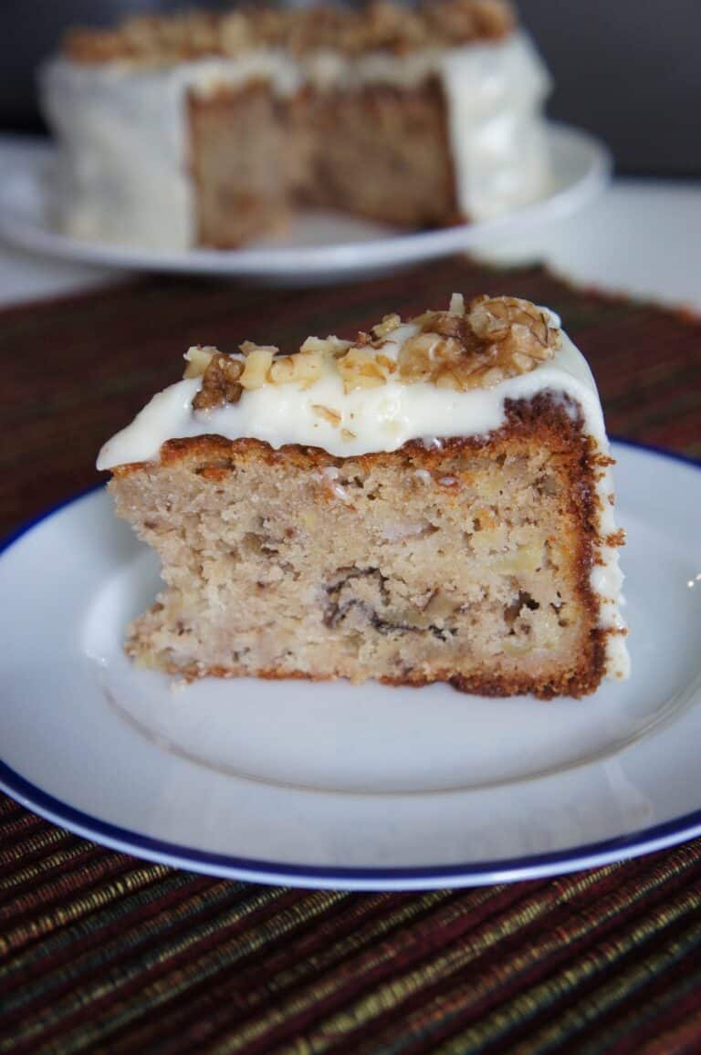 Walnut, apple and honey cake