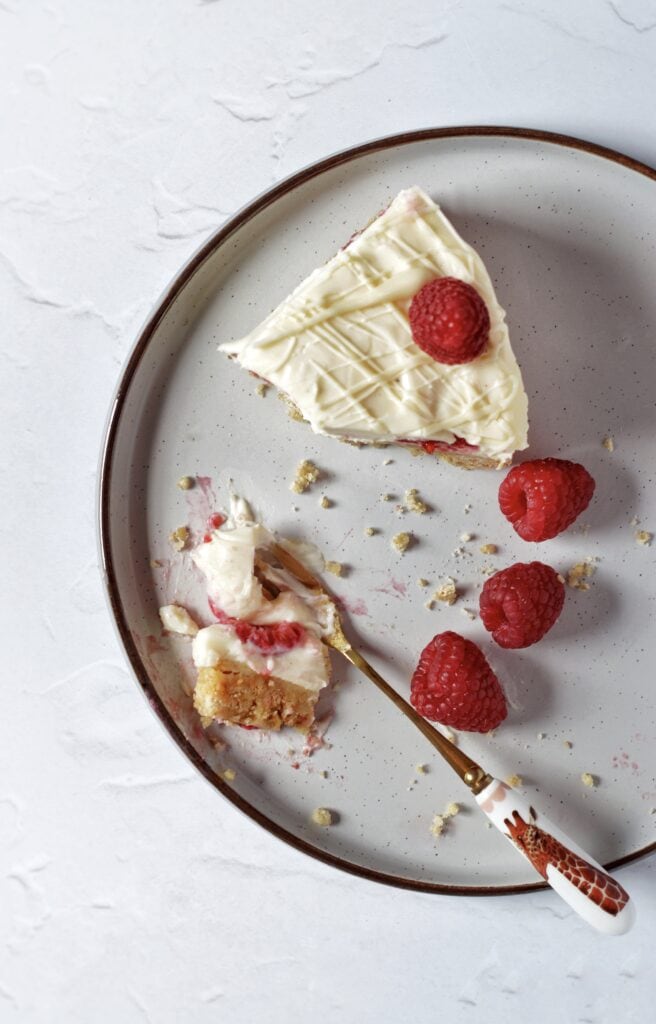 white chocolate and raspberry cheesecake