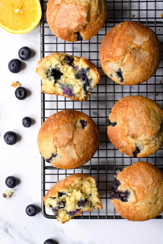 Lemon and blueberry muffins