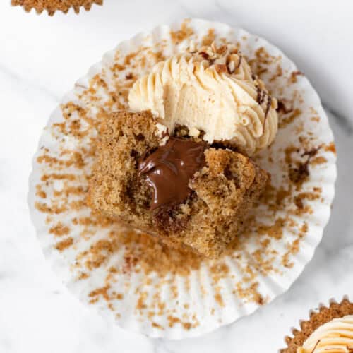 Nutella stuffed coffee cupcakes