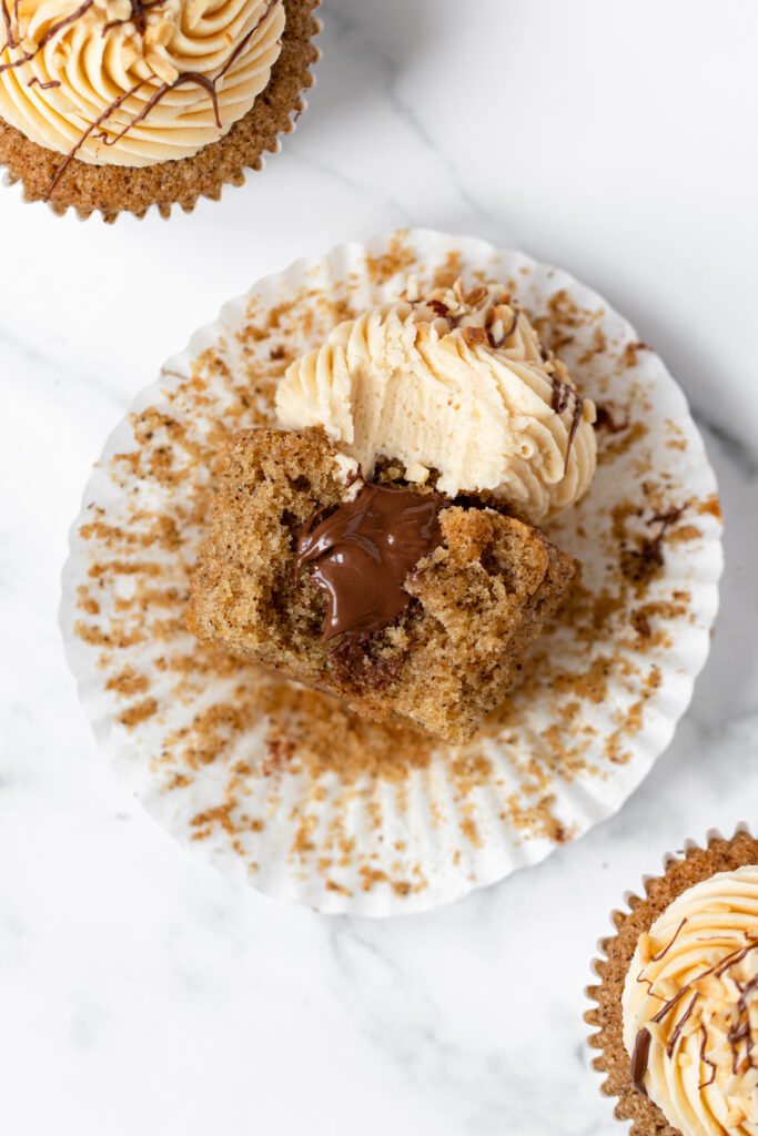Nutella stuffed coffee cupcakes