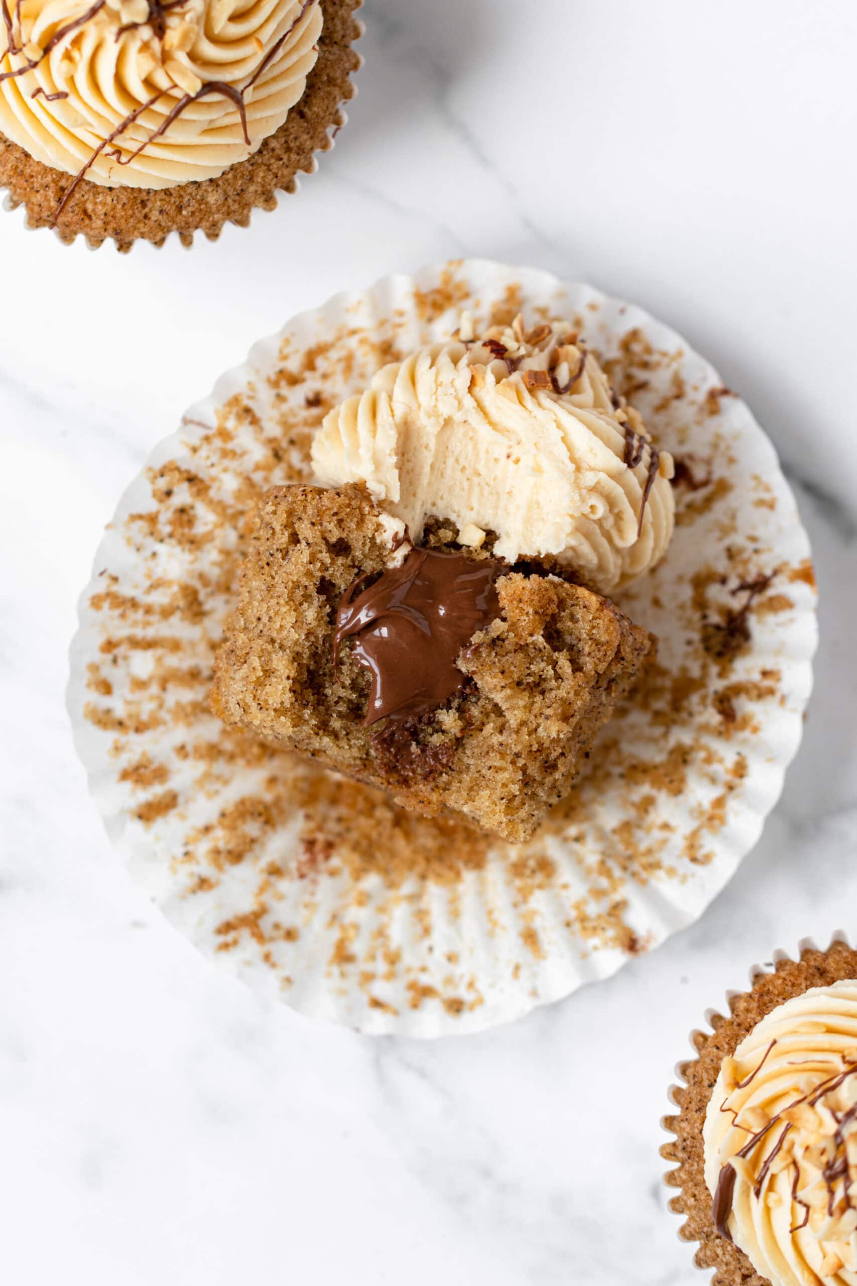 Nutella stuffed coffee cupcakes