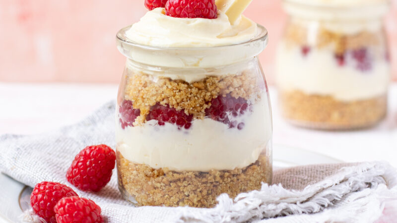 White Chocolate Raspberry Cheesecakes