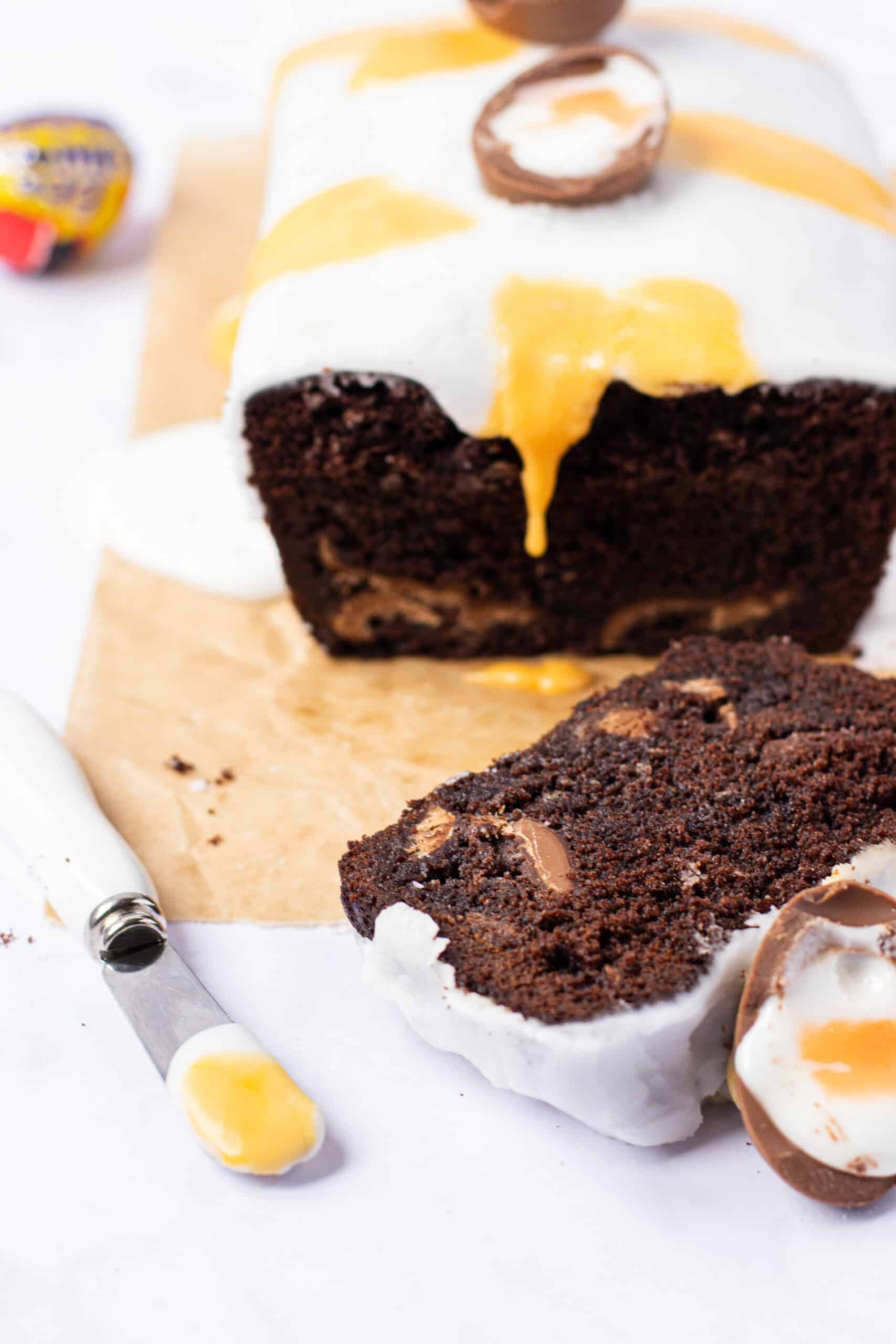 Creme Egg Chocolate Loaf Cake