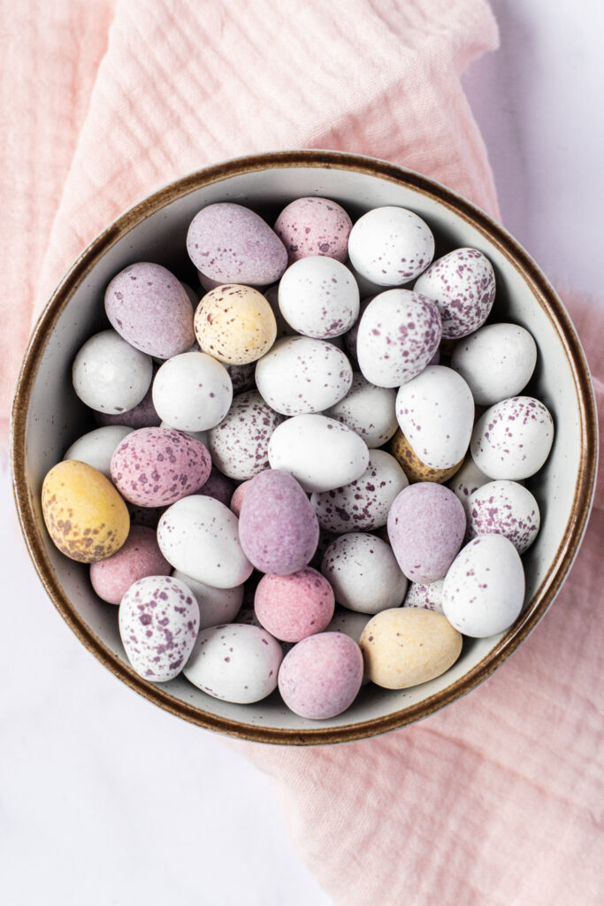 Bowl of mini eggs