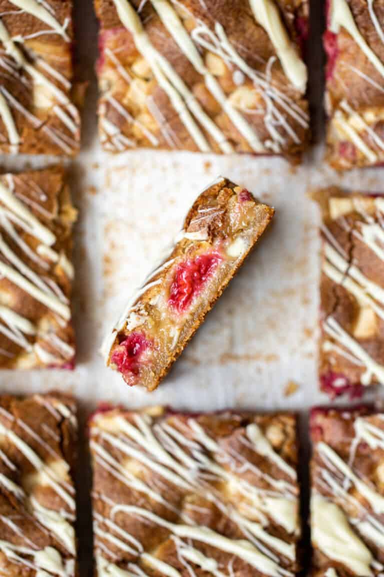 White Chocolate and Raspberry Blondies