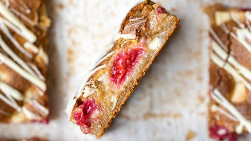 White Chocolate and Raspberry Blondies