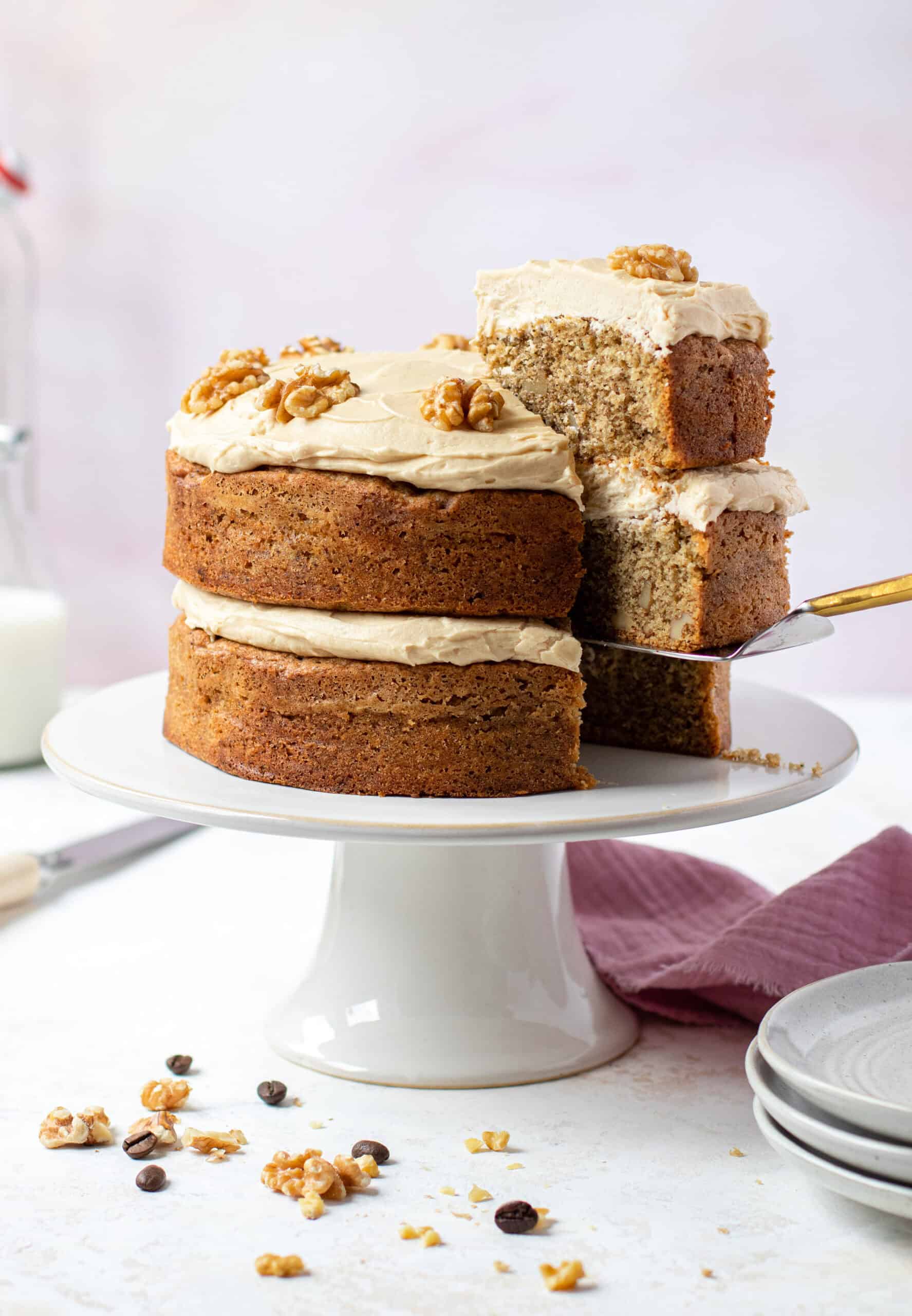Coffee and walnut cake