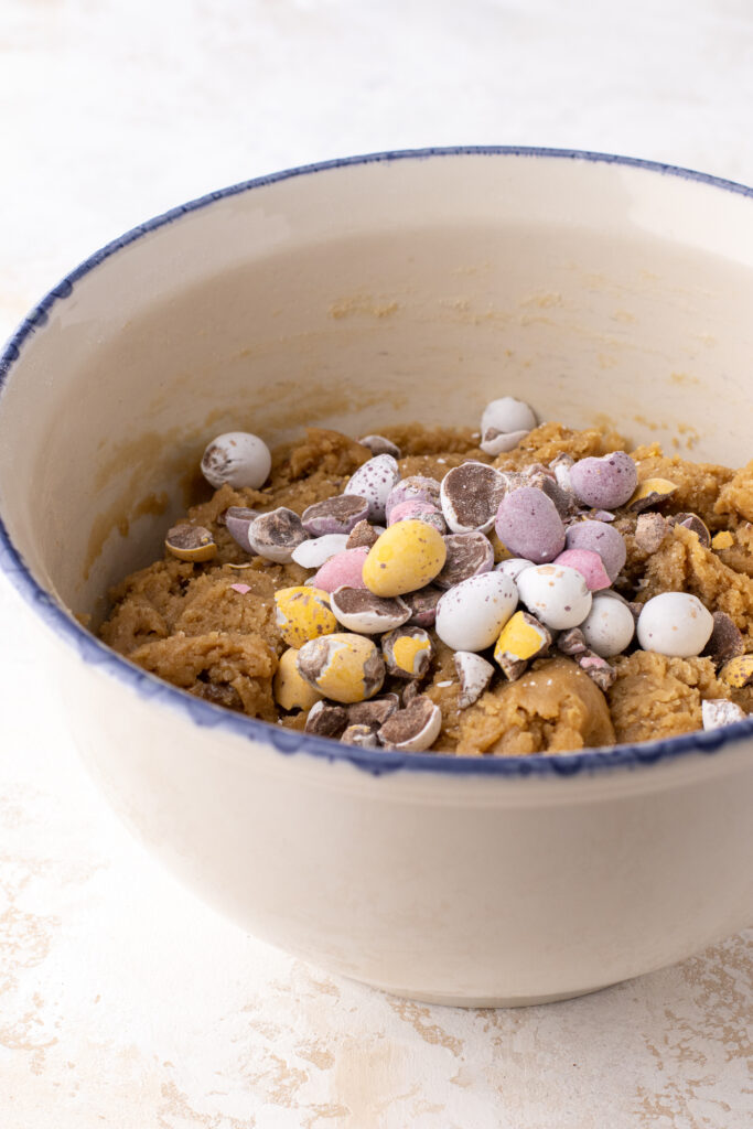 Mini egg cookie dough