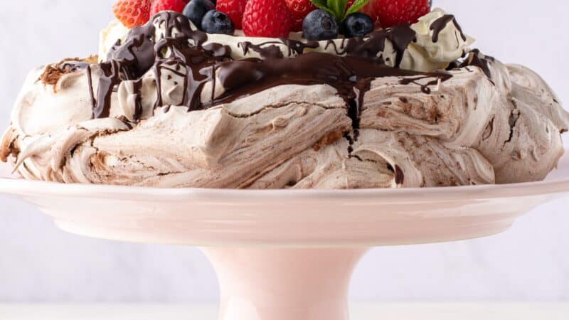 Chocolate Pavlova with Berries