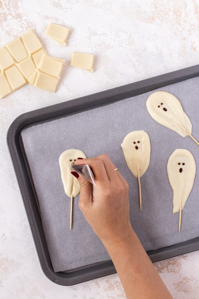 white chocolate brushstroke ghosts