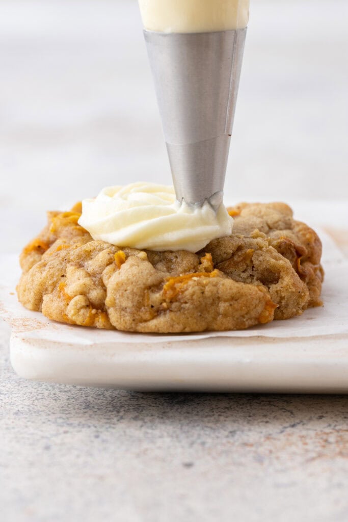 cream cheese frosting on cookies