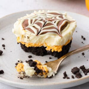 Mini Halloween White Chocolate Cheesecakes