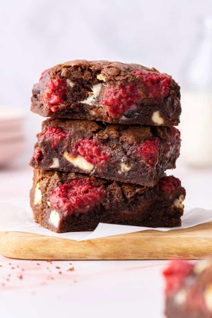 White chocolate raspberry brownies