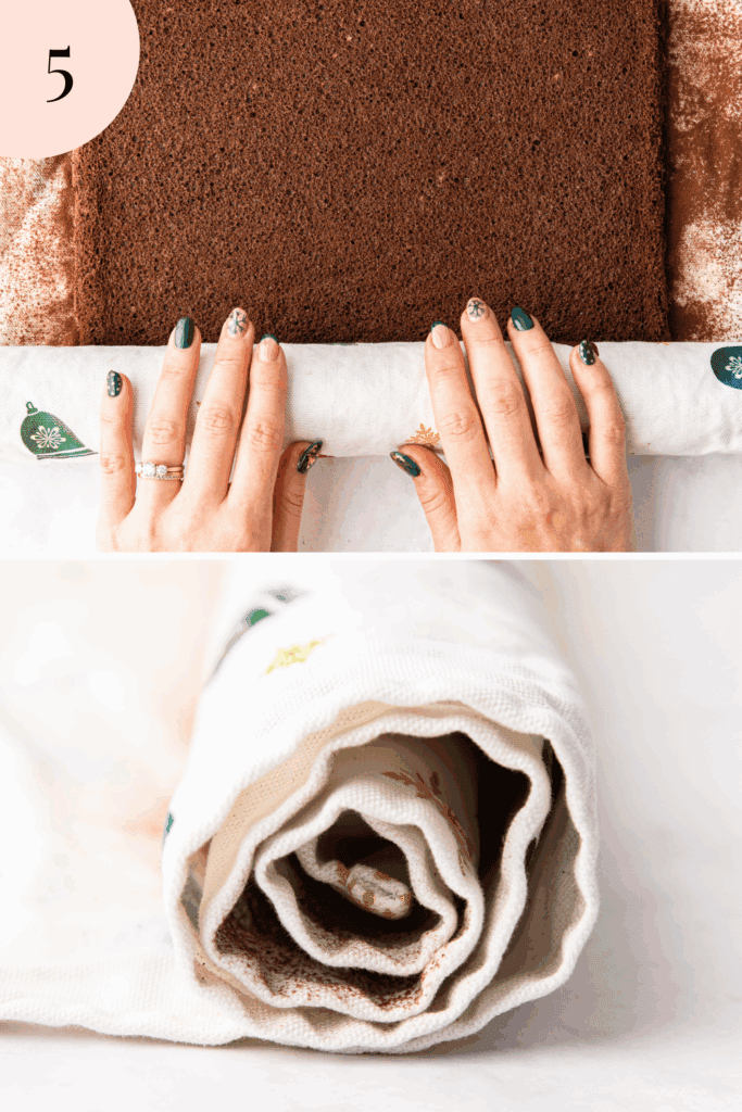 How to roll a Chocolate yule log