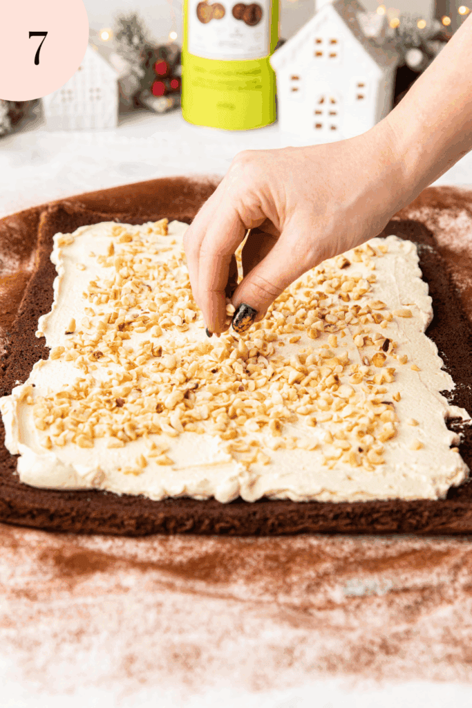 Filling a Chocolate yule log