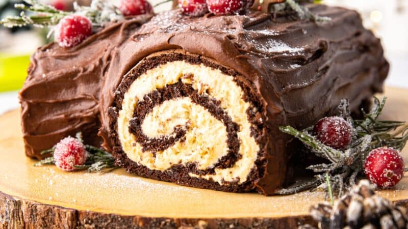Chocolate, Hazelnut & Caramel Yule Log