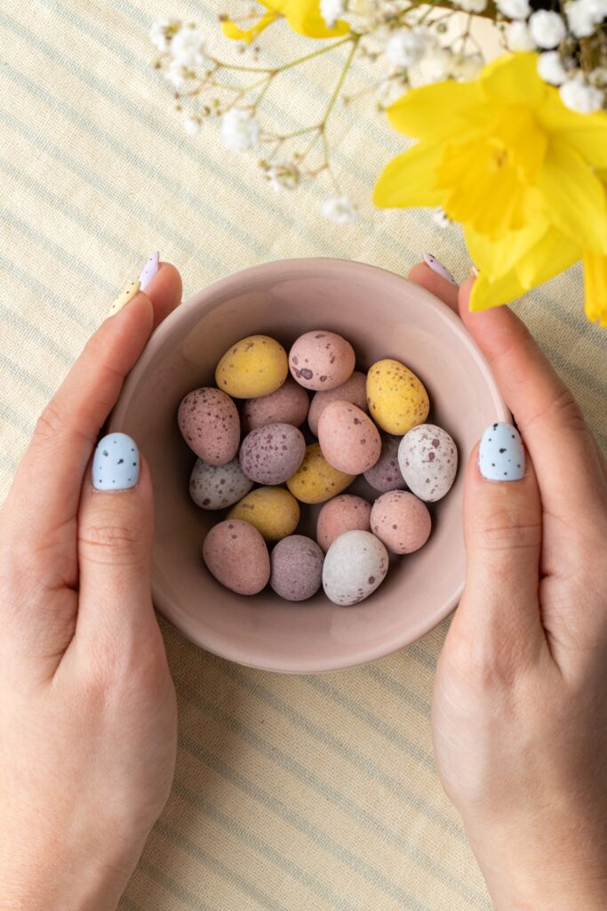 Bowl of mini eggs