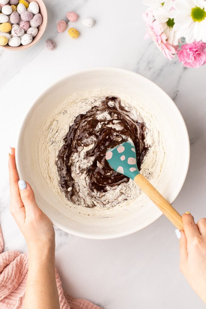 making brownie mixture