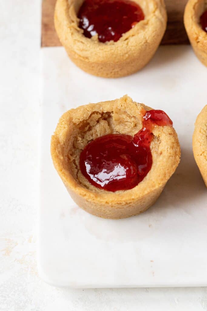 jam filled cookie cups