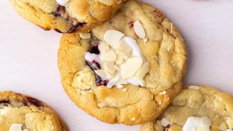 Cherry Bakewell Cookies