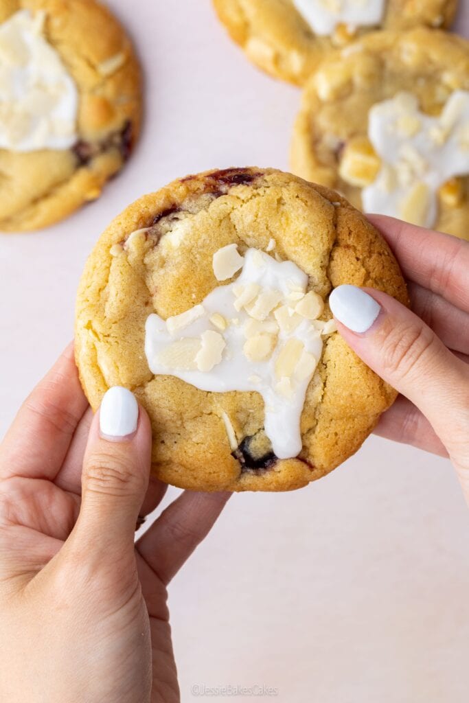 cherry bakewell cookies