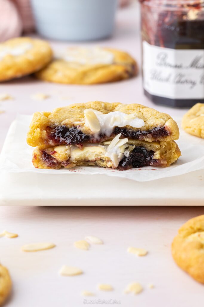 cherry bakewell cookies