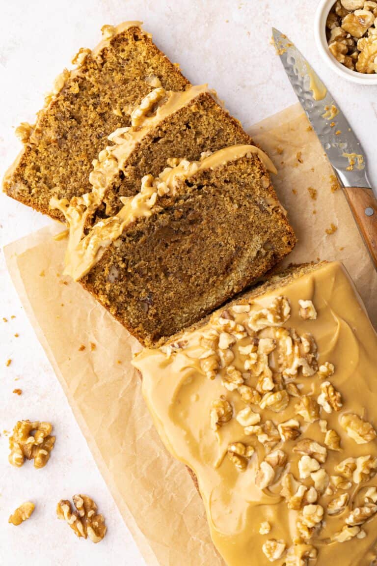 Coffee and walnut loaf cake