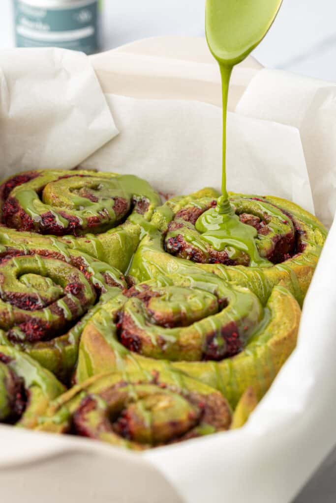Matcha Raspberry Rolls