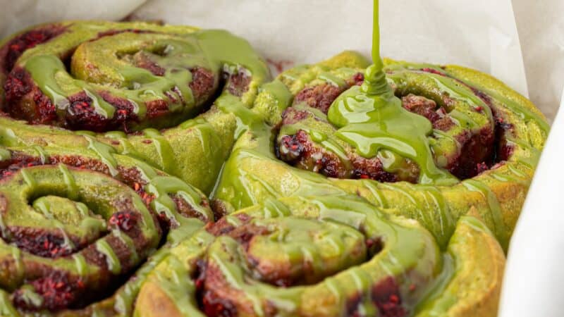 Matcha Raspberry Rolls