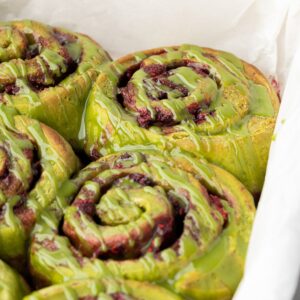 matcha raspberry rolls