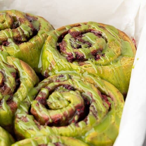 matcha raspberry rolls