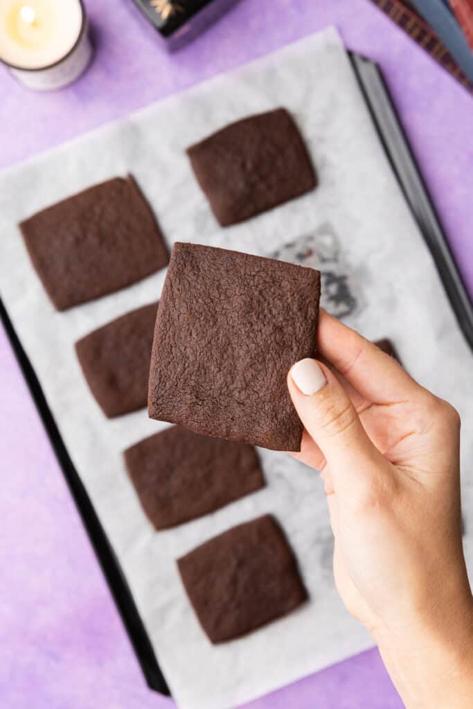 halloween chocolate shortbread biscuits