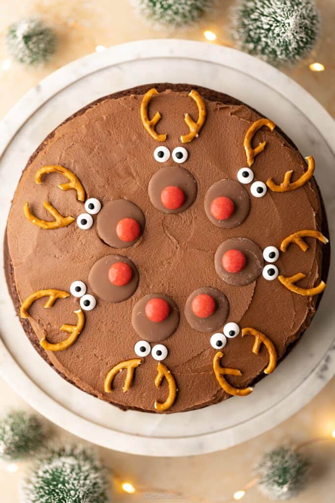 Chocolate orange reindeer cake