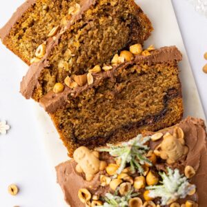 Hazelnut Mocha Christmas Loaf Cake