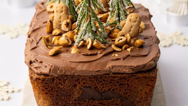 Hazelnut Mocha Christmas Loaf Cake