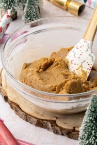 A spatula in some cookie dough
