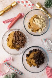 Bowls of cookie dough