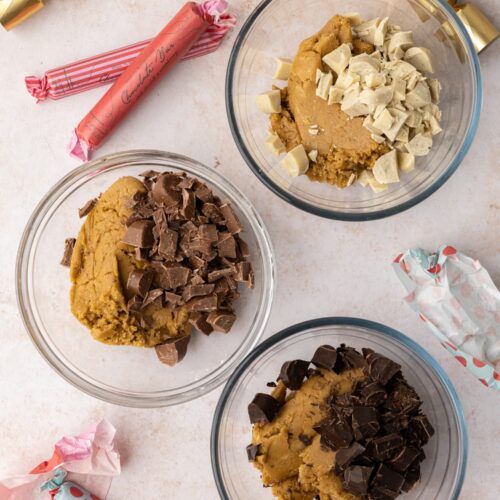 Bowls of cookie dough