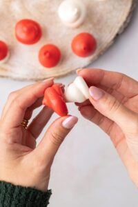 Christmas meringue mushrooms