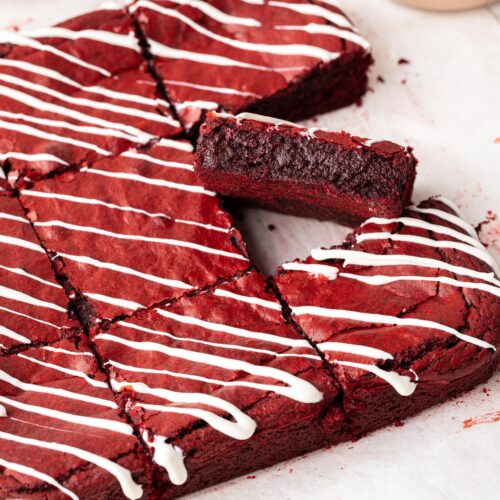 Red Velvet Brownies with Cream Cheese Frosting