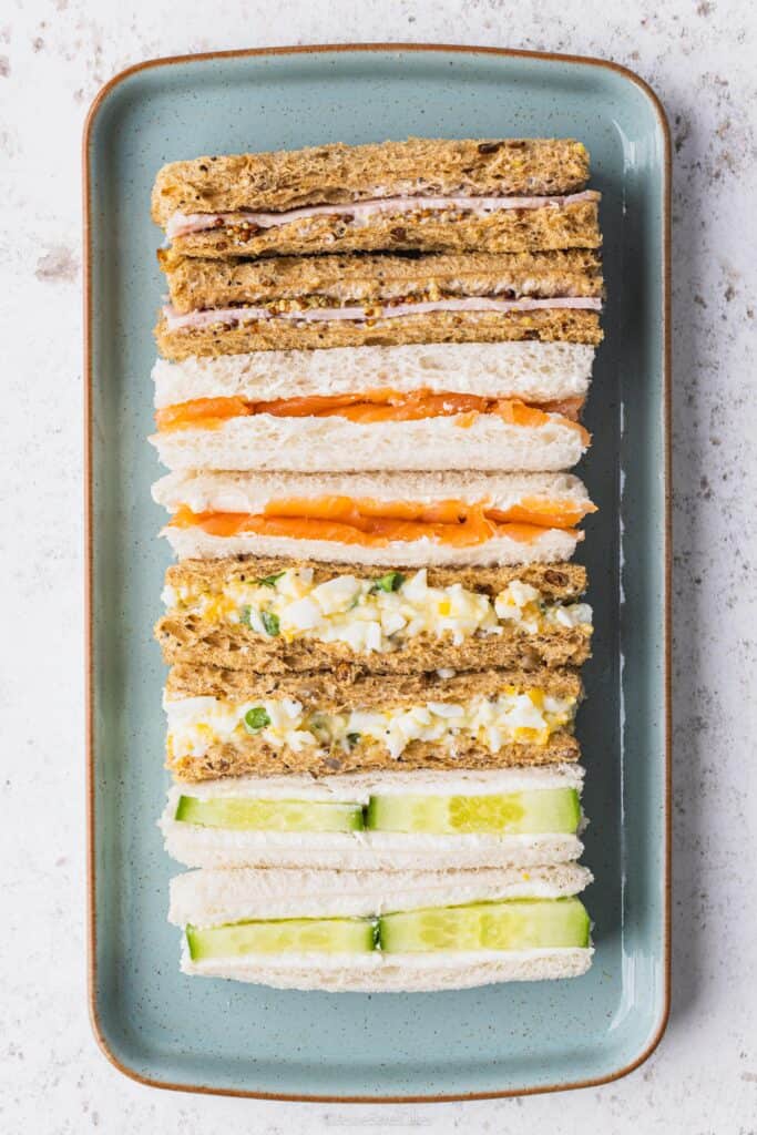 Savoury Finger Sandwiches for homemade afternoon tea