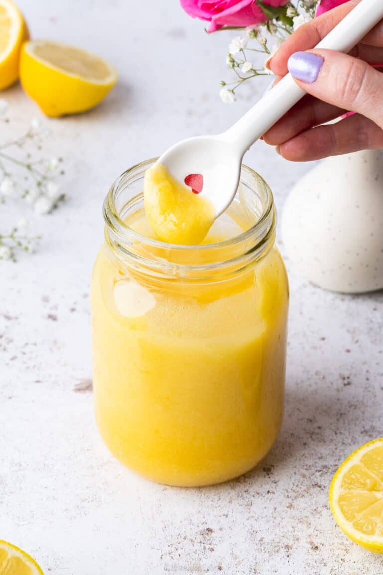 A jar of homemade lemon curd