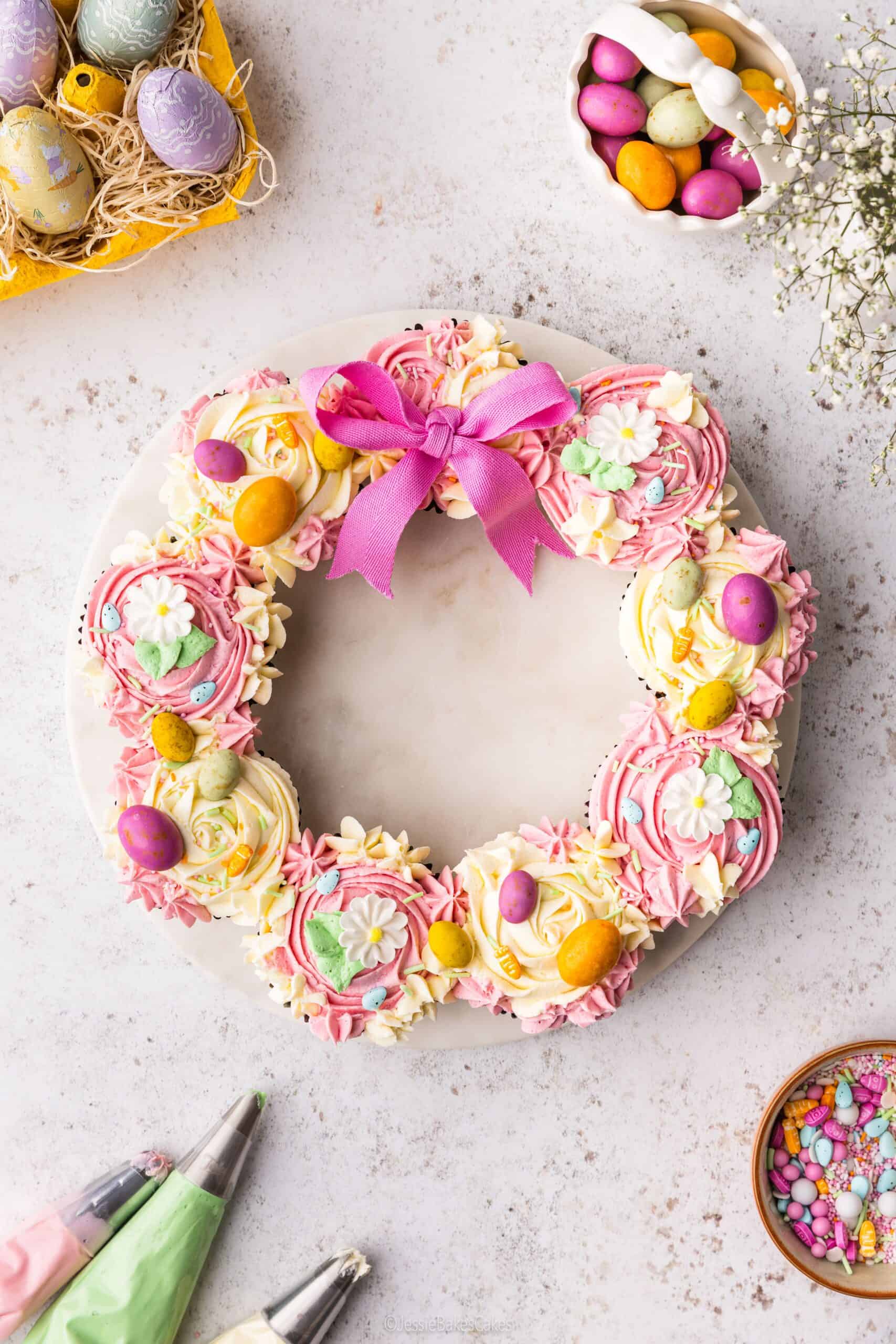 Easter Cupcake Wreath