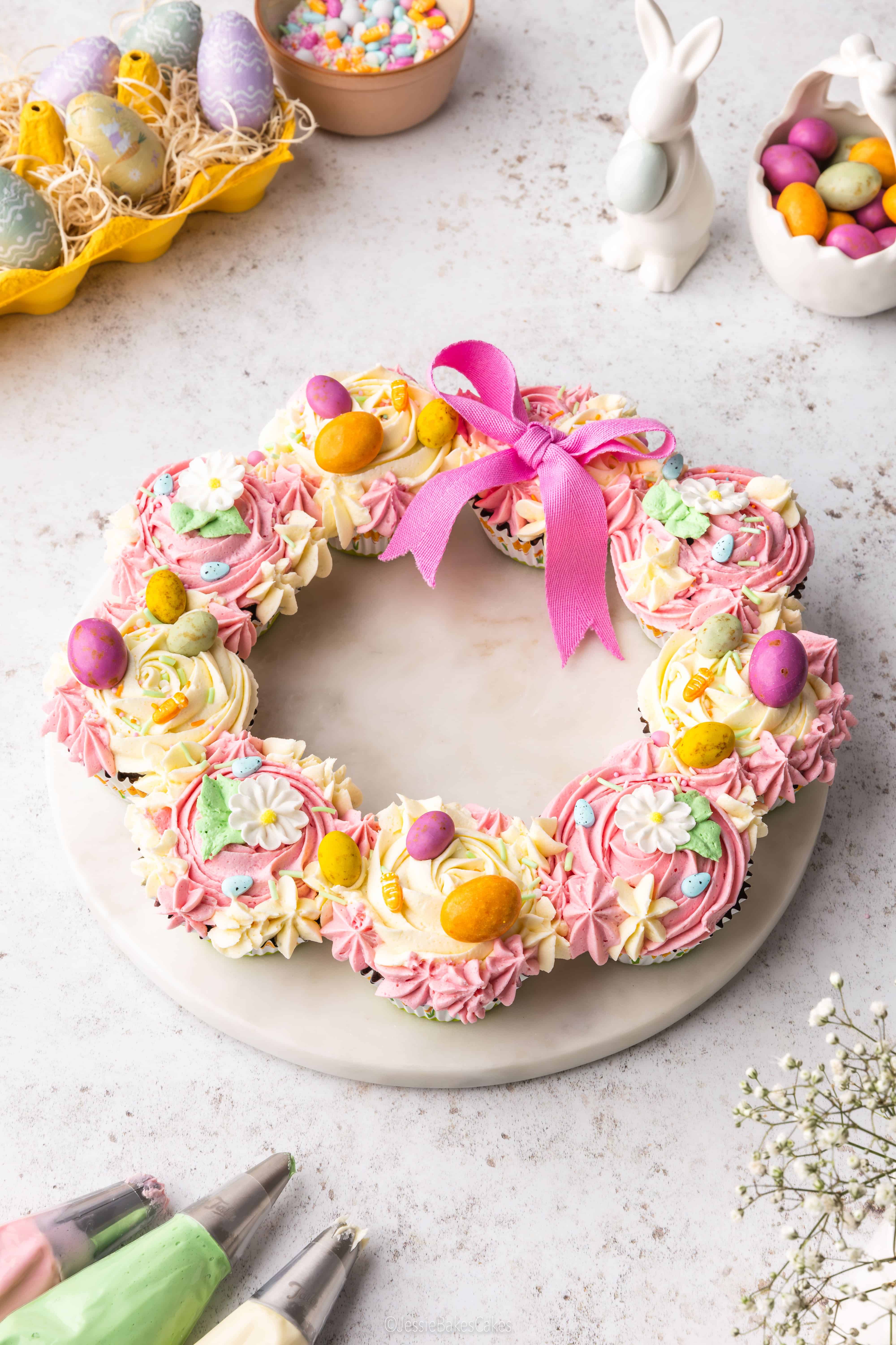 Easter Cupcake Wreath