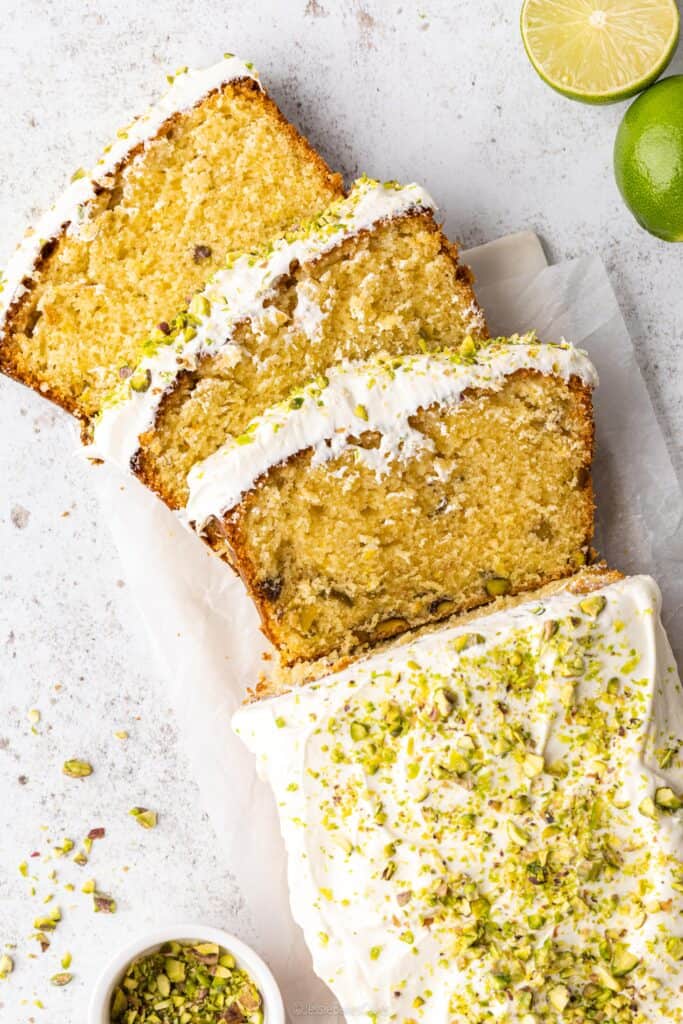 Lime and Pistachio Loaf Cake