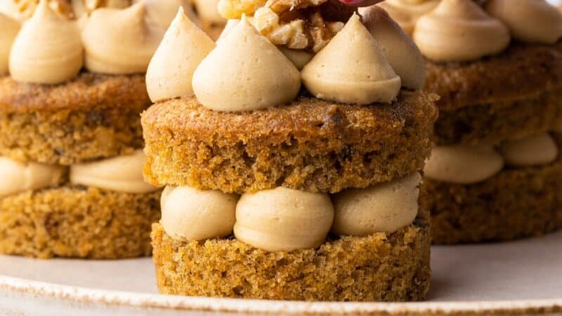 Mini Coffee and Walnut Cakes