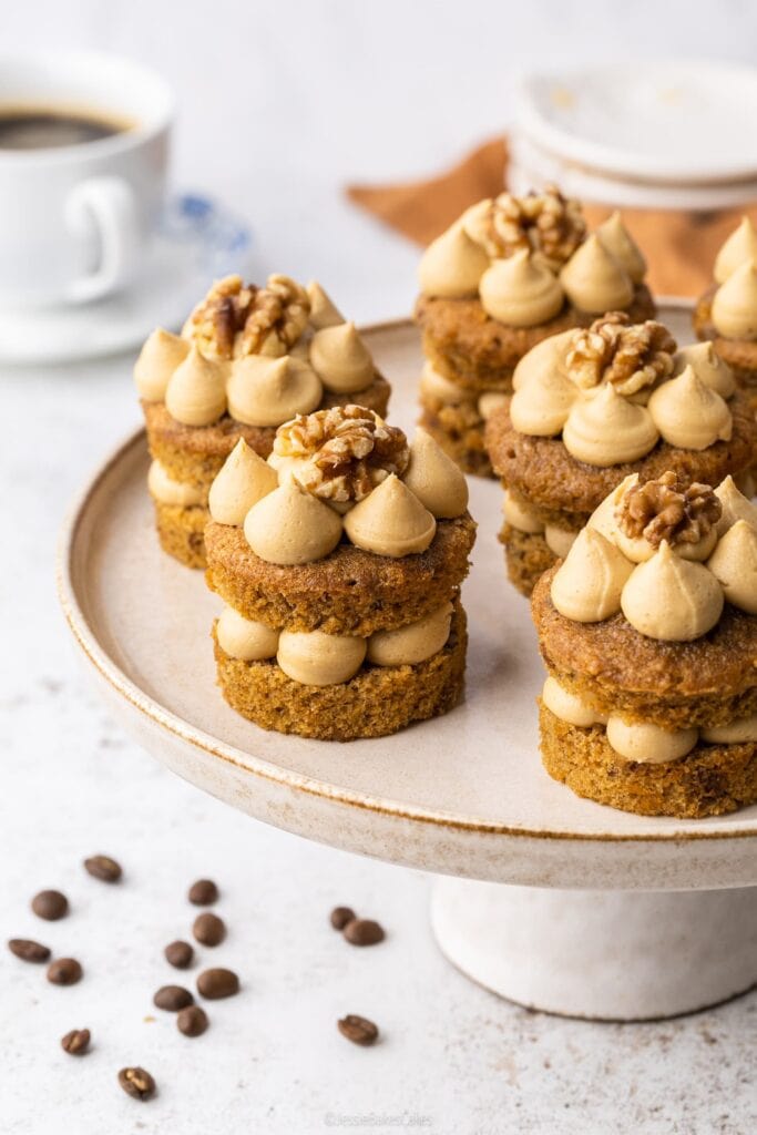 Mini Coffee and Walnut Cakes