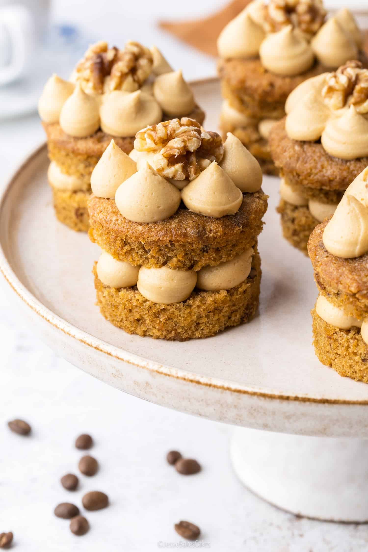 Mini Coffee and Walnut Cakes